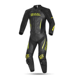 SHUA INFINITY 2 PC Moto Homem Fatos Preto Amarelo imagem frontal do terno